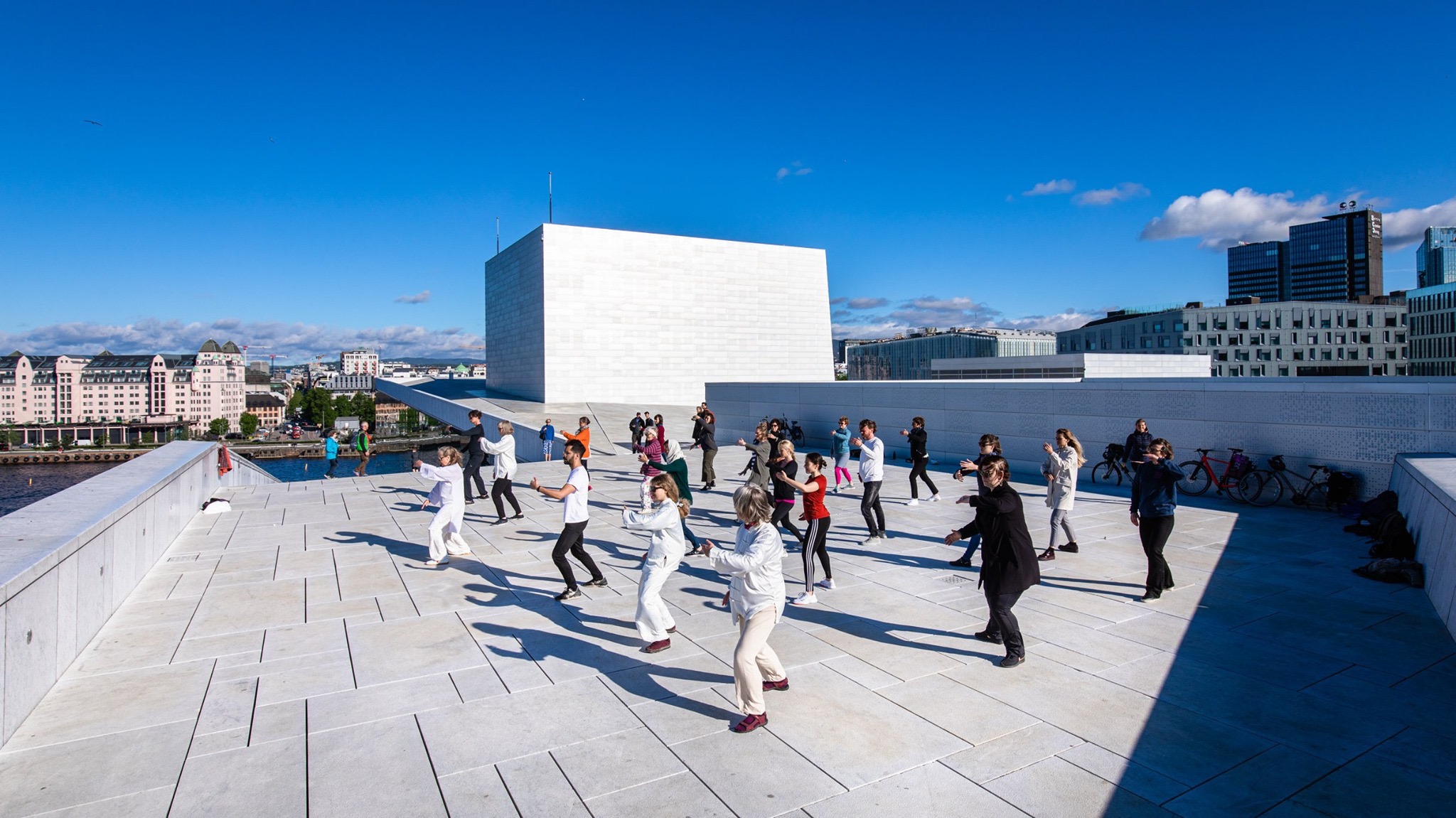 Taiji on the roof of Oslo Opera